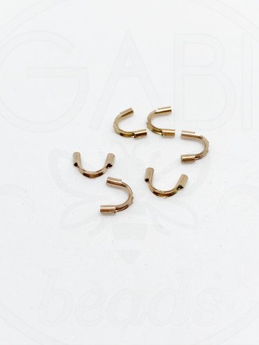 Nerūdijančio metalo pasagėlės, Rose gold spalvos, 6,5 x 5mm, 4vnt