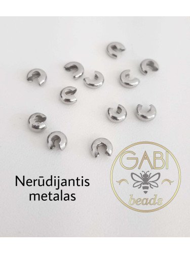 Nerūdijančio metalo paslepėjai, plieno spalvos, 4,5mm, 8vnt