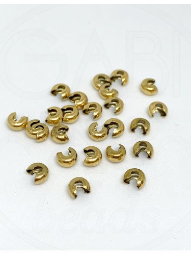 Nerūdijančio metalo spaustukų paslepėjai, aukso spalvos, 3,5x7mm, 4vnt