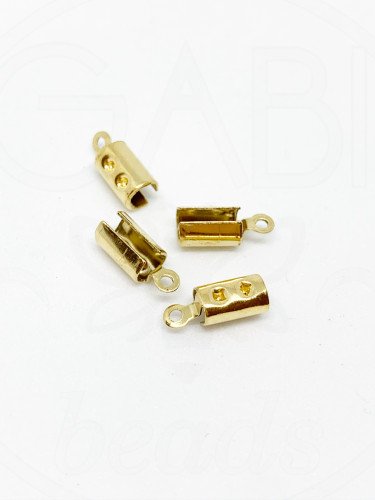 Nerūdijančio metalo užbaigimo detalės, aukso spalvos, 10x4mm, 2vnt