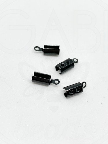 Nerūdijančio metalo užbaigimo detalės, juodos spalvos, 10x4mm, 2vnt