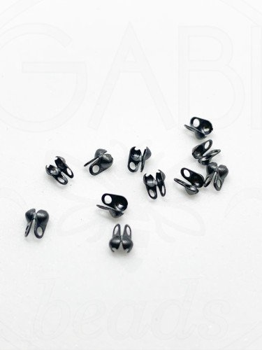 Nerūdijančio metalo užbaigimo detalės, juodos spalvos, 4x2mm, 4vnt