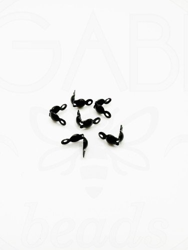 Nerūdijančio metalo užbaigimo detalės, juodos spalvos, 8x4mm, 4vnt