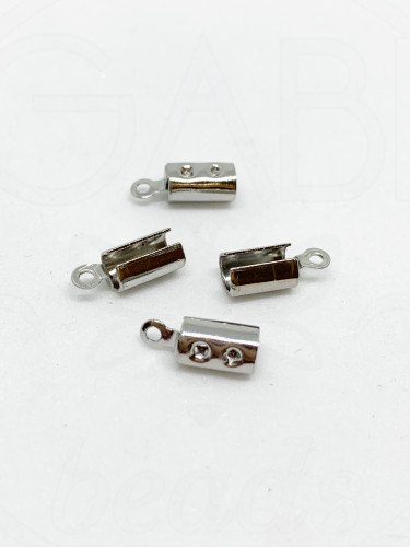 Nerūdijančio metalo užbaigimo detalės, plieno spalvos, 10x4mm, 4vnt