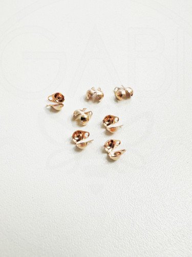 Nerūdijančio metalo užbaigimo detalės, rose gold spalvos, 6x4x3mm, 4vnt