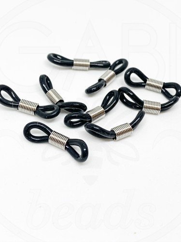 Nerūdijančio plieno detalės akiniams, plieno/juodos spalvos, 20x5mm, 10vnt