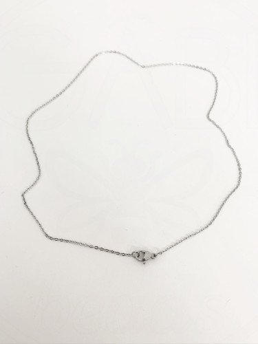 Nerūdijančio plieno grandinėlė ,2mm storio, 45cm ilgio su užsegimu plieno spalvos.