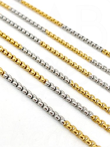 Nerūdijančio plieno grandinėlė , 2x2x1mm, plieno, aukso spalvos, 10cm