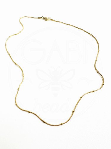 Nerūdijančio plieno grandinėlė 45cm ilgio su užsegimu aukso spalvos.