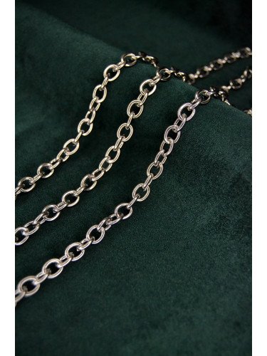 Nerūdijančio plieno grandinėlė , 8mm, plieno spalvos, 10cm