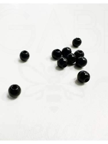 Nerūdijančio plieno intarpai, juodos spalvos, 6x5mm, 3vnt