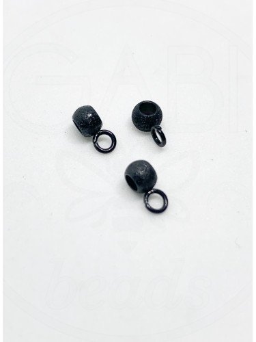 Nerūdijančio plieno intarpai, juodos spalvos, 7x4x3mm, 1vnt
