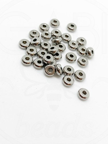 Nerūdijančio plieno intarpai, plieno spalvos, 5x2mm, 12vnt