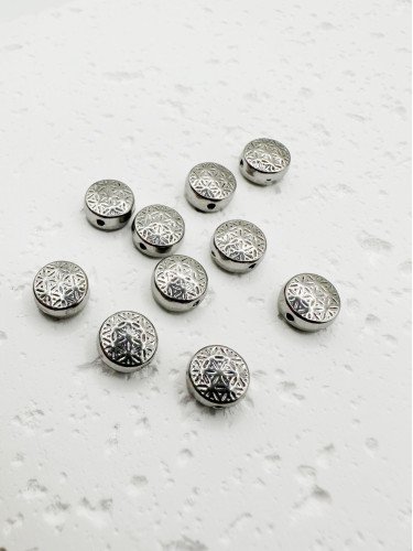 Nerūdijančio plieno intarpai, plieno spalvos, 6.5x3.5mm, 2vnt