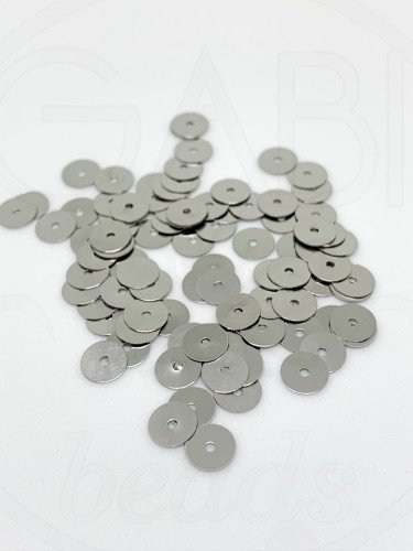 Nerūdijančio plieno intarpai, plieno spalvos, 6x0,3mm, 100vnt