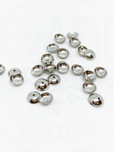 Nerūdijančio plieno intarpai, plieno spalvos, 6x2mm, 24vnt