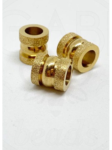 Nerūdijančio plieno intarpas, aukso spalvos, 10x10mm, 1vnt