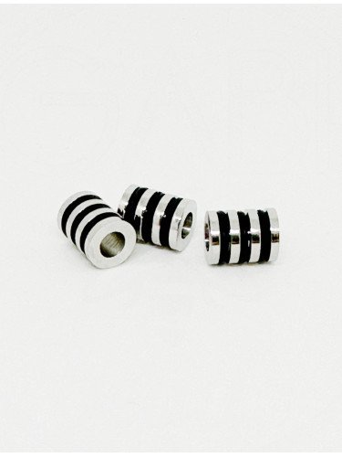Nerūdijančio plieno intarpas, plieno, juodos spalvos, 10x8mm, 1vnt