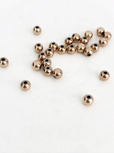 Nerūdijančio plieno intarpas, Rose gold spalvos, 4mm, 6vnt
