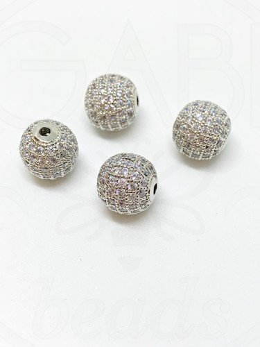 Nerūdijančio plieno intarpas su cirkonio akutėmis, sidabro/baltos spalvos, 1vnt, 6mm,...