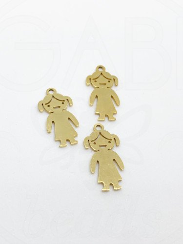 Nerūdijančio plieno pakabukai, aukso spalvos 10,2x20,3mm, 1vnt