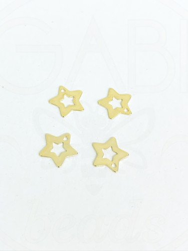 Nerūdijančio plieno pakabukai, aukso spalvos 10mm, 2 vnt