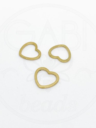 Nerūdijančio plieno pakabukai, aukso spalvos 10x11mm, 2 vnt