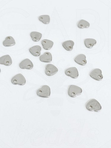 Nerūdijančio plieno pakabukai, plieno spalvos 5x6x1mm, 4 vnt