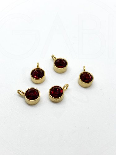 Nerūdijančio plieno pakabukas, aukso/bordo spalvos 6x9mm, 2 vnt