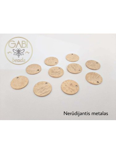Nerūdijančio plieno pakabukas, aukso spalvos, 12x1mm, 1 vnt
